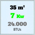 7 Kw - 24000 BTU - 35 m²